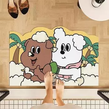 Cute Cartoon Diatom Mud Absorbent Mat Toilet Bathroom Quick Dry Non-slip Absorbent Mat Can Be Cut Non-slip Mat 40*60cm