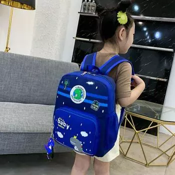 Cute Cartoon Dinosaur Kids Backpack Kindergarten School Bag Waterproof Toddler Preschool Backpack зелёный