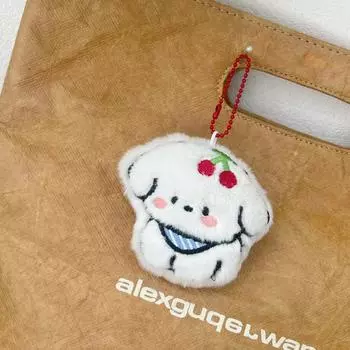 Милый мультяшный брелок для куклы, милый аниме-брелок для собак с клубникой, украшение на сумку, детские мягкие игрушки, брелки для ключей, рождественские подарки