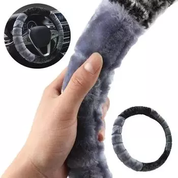 Cute Cartoon Ear Steering Wheel Cover - Warm & Cozy 15 Inch Universal Protector for Women s Car Accessories чёрный