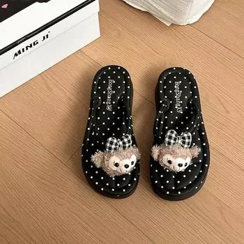 Cute cartoon flip-flops women wear fashionable and versatile casual slippers in summer 35