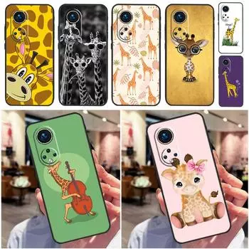 Cute Cartoon Giraffe Case For Huawei P30 P50 Pro P40 P20 Lite P Smart 2019 Nova 5T Honor 70 50 80 X8 X9 Cover Huawei P30 Lite
