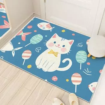 Симпатичный мультяшный имитация кашемира коврик для унитаза впитывающий нескользящий коврик для ванной комнаты коврик для туалетной двери коврик для унитаза ванна 40 * 60CM Crystal Fleece