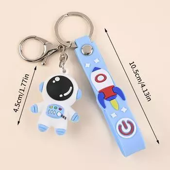 Милый мультяшный брелок, милые брелки с космонавтом, мягкая резина, небольшой кулон, брелок для ключей, сумка, подвесные украшения, аксессуары для автомобильных ключей as the picture