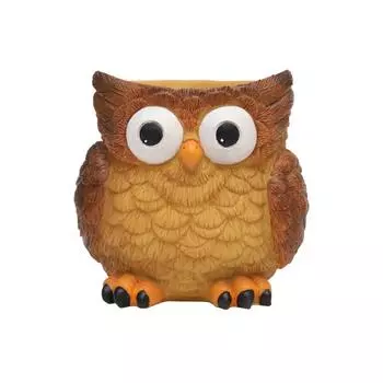 Cute Cartoon Owl Resin Succulent Planter, Mini Flower Pot For Home Desktop Decor, Garden Balcony Micro Landscape