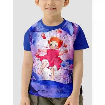 Cute Cartoon P-ponyos 3D Print Baby Clothing 5 to 14 Years Male Outdoor Clothes for Children Boy Girl Child T-Shirt Top Shirts 100