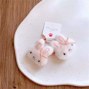 Cute Cartoon Plush Rabbit Princess Hairpins Children Girls Hair Clips Barrettes Accessories Hairclip Headwear Headdress Ornament
