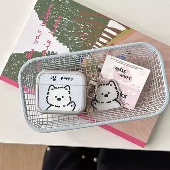 Cute Cartoon Puppy Kitten Suitable for AirPods Pro1 Generation 2 Generation 3 Generation 4 Generation Bluetooth Headset Case Protective Cover AirPods4 Wave West Highland + Pendant