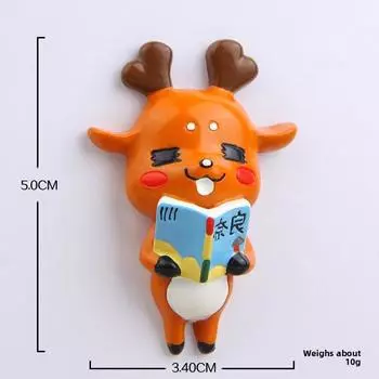 Cute Cartoon Reading Drinking Tea Eating Food Deer Magnetic Decor Refrigerator Sitting Deer