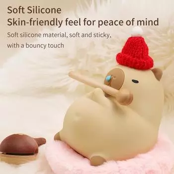 Cute Cartoon Silicone LED Capybara Night Light USB Rechargeable Dimming Sleep Night Lamp For Children s Bedroom Bedside Lighting