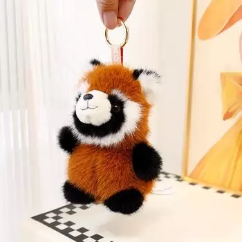 Cute Cartoon Style Plush Panda Keychain Pendant Car Decor For Kids And Teens Raccoon