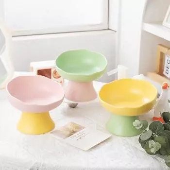 Cute Cat Bowl Ceramic Pet Drinking Feeder Food Dispenser Dog Food Feeding Basin Kitten Puppy Style 6