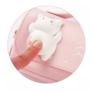 Милый кот декомпрессионный двухслойный пенал портативный канцелярские принадлежности для девочек кавайи фиолетовый