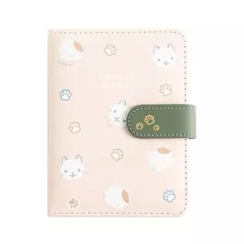 Милый дизайн блокнота с котом Милый дизайн блокнота с котом из искусственной кожи с магнитной пряжкой Студенческий блокнот 64K Обложка с котом Письменные принадлежности Карандаш Канцелярские принадлежности для девочек Новый семестр светло-розовый
