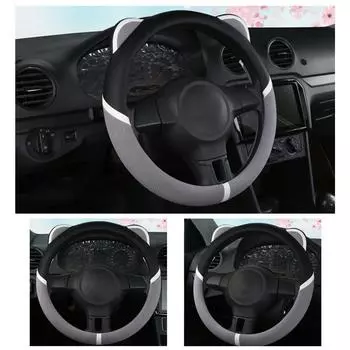 Cute Cat Ear Car Steering Wheel Cover Universal 38CM For Women Girls Car Interior Accessories H4I4 розовый