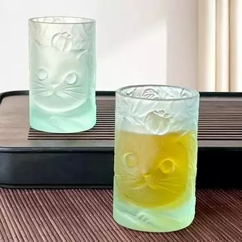Cute Cat Persimmon Glazed GlazeTea Cup Household Glass Drinking Teacup Creative Personal Special Kung Fu Master Cups NEW 101-200ml