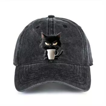 Cute cat printed baseball cap is a must-have for daily leisure, outdoor travel, and sun shading