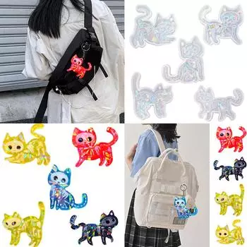 Милые силиконовые формы в форме кошки, самодельные поделки, голографические смоляные формы, инструмент для изготовления брелоков, сережек, подвесок, прочный 5