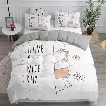 Cute Cats Printed 3D Duvet Cover Set Cartoon Cat Bedding Set Twin Full Queen King Size Double Sizes Pillowcase Comforter Cover cot size70x133cm2pc