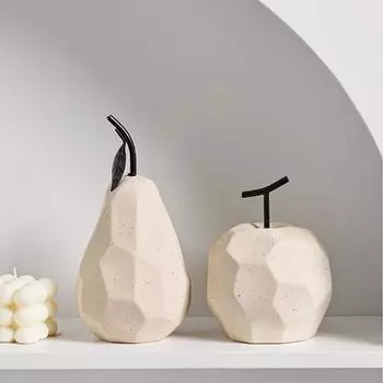 Cute Ceramic Apple Pear Fake Ceramic Fruit TV Cabinet Fruit Ornaments Living Room Home Decoration