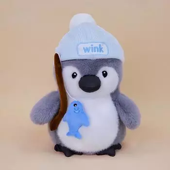 Cute Chef Fishing Drawing Penguin Cartoon Plush Doll For Sofa And Decor Room Penguin Fish,22cm