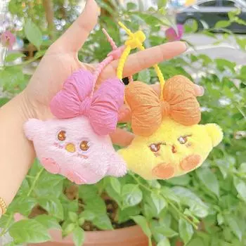 Cute Chick Squeak Keychain Doll Couple Mobile Phone Pendant Car Keyring Earphone Backpack Charms Bag Decoration синий