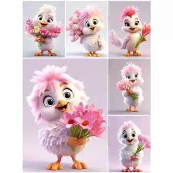 Cute Chicken Animal Full Round Square 5d Diy Diamond Painting Chicken Jewelry Embroidery Cross Embroidery Decorative Gift Full Round 20x30CM