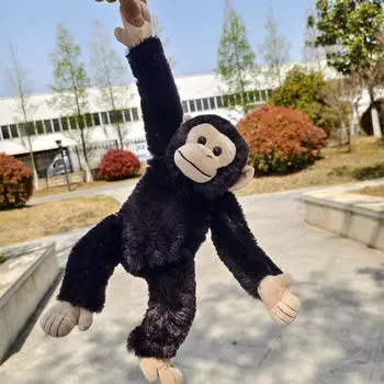 Cute Chimpanzee Plush Toy Soft Cartoon Stuffed Animal Doll Chimpanzee Home Decor Gifts For Kids чёрный