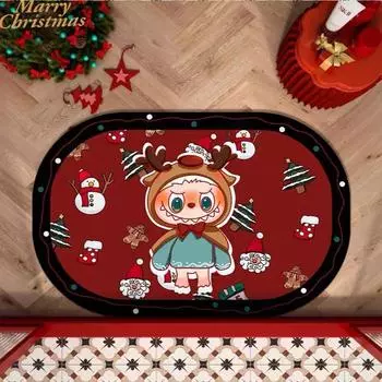 Cute Christmas Cartoon Diatom Mud Bath Mat Absorbent Non-slip Toilet Toilet Floor Carpet Mat 4060cm