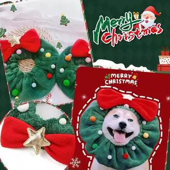 Cute Christmas Cat And Dog Collars Santa Scarf Clothing Scarves Accessories Christmas Cute Them X1A4 L-1pcs