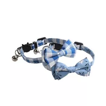 Cute Christmas Cat Collar with Bell Bow Tie Buckle Dog Breakaway Collar for Cat Harness Pet Puppy Accessories Supplies