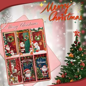 Cute Christmas Door Cover Christmas Door Decorations Christmas Front Door Decorations Funny One Size