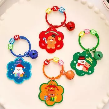 Cute Christmas Flowers Acrylic Keychain Creative Keychain Cartoon Versatile Backpack Decoration Accessories Gifts