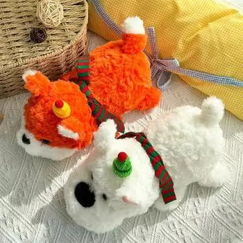 Cute Christmas Scarf Cute Beast Doll Plush Doll Night Market Stall Doll Children Sleeping with Pillow Gift color randomly sent