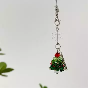 Cute Christmas Tree Snowflake Mobile Phone Pendant Exquisite Bag Hanging Decoration Sweet Versatile Keychain Gifts