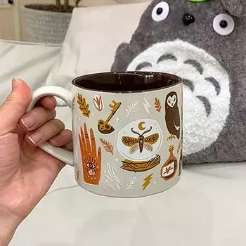 Cute Contrast Magic Cat Cup and Dish Office Coffee Cups Household Cartoon Water Cup Ceramic Set Milk Drinking Tools 301-400ml чёрный