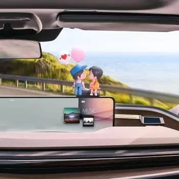 Cute Couple Car Dashboard Decorations Romantic Art Figurine Couple Statue Sliding Decoration Car Balloon Doll Figurine For Car
