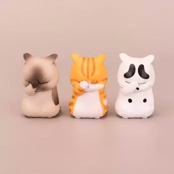 Cute Cover Your Face Cat Figure Kawaii Cartoon Anime Peripheral Simulation Kitten Doll Toy Cake Decorative Desktop Ornaments