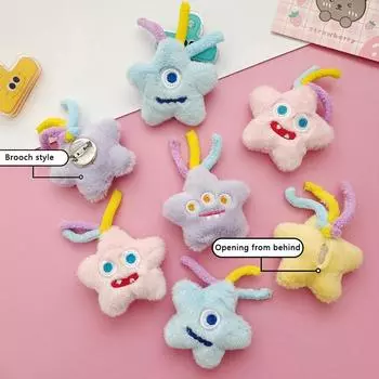Cute Creative Plush Monster Star Doll Soft Stuffed Cartoon Star Doll For Diy Brooch Pendant Decor Accessories A2