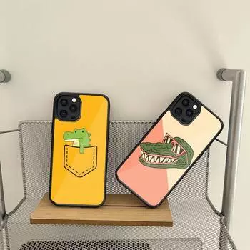 Cute Crocodile Phone Case For Samsung S7 S8 S9 S10 S20 S30 Edge Plus Note 7 5 8 9 10 20 Pro Shell Silicone PC+TPU Cover Samsung S21 5G