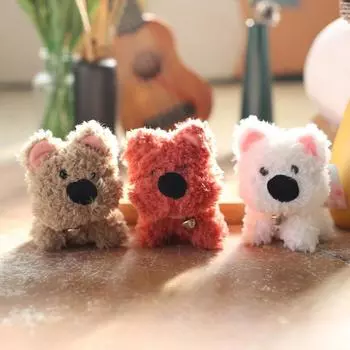 Cute Cute Bell Dog Pendant Plush Toy Doll Cartoon Puppy Bag Hanging Keychain Doll 12cm