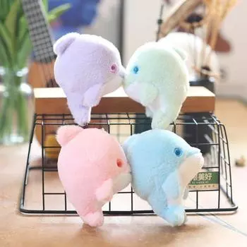 Милый Милый Подвеска Дельфин Плюшевая Игрушка Кукла Кит Школьный Рюкзак Подвесное Украшение Брелок Кукла Кукла 12 cm.