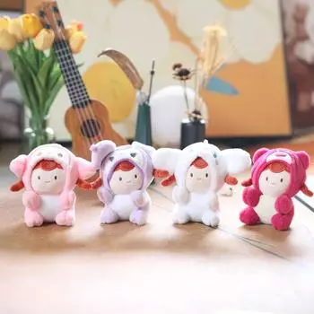 Милый Милый Девочка Клубничный Медведь Плюшевый Подвеска Плюшевая Игрушка Кукла Куломи Подвеска для Сумки Брелок Кукла 13 cm.