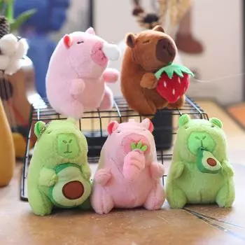 Милый Милый Подвеска Капибара Плюшевая Игрушка Кукла Тянущая Капибара Подвеска для Сумки Брелок Кукла 15cm