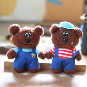 Cute Cute Little Bear Pendant Plush Toy Doll Hat Bear Bag Hanging Keychain Doll Doll 12cm