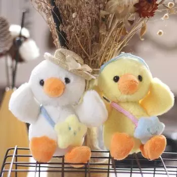 Cute Cute Little Duck Pendant Plush Toy Backpack Little Yellow Duck Bag Hanging Ornament Keychain Doll 12 cm.