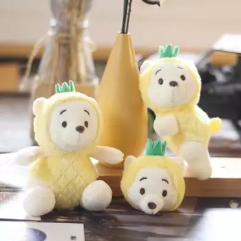 Cute Cute Pineapple Bear Pendant Plush Toy Doll Pupp Bear Bouquet Schoolbag Bag Hanging Decoration Keychain 8cm-10cm