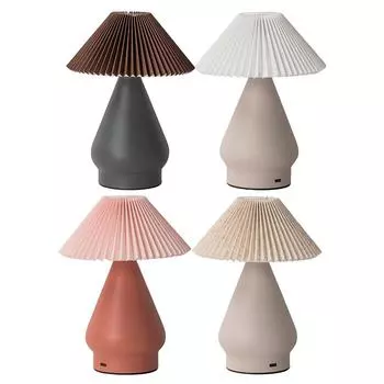 Cute Decorative Night Light USB Rechargeable Stepless Dimming INS Nordic Bedside Lamp 3 Color Temperature Pleats LED Table Light светло-серый