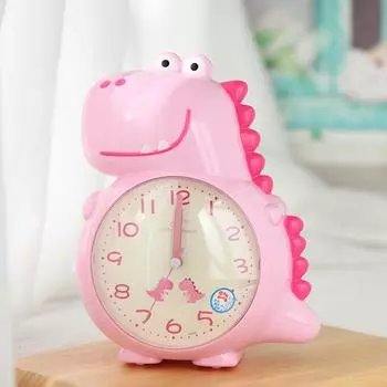 Cute Dinosaur Creative Multi functional Student Alarm Clock Silent Bedside Night Light Lazy Cartoon Talking Children Alarm Clock синий