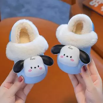 Cute dog baby cotton slippers new autumn and winter home indoor and outdoor children s cotton mop thickened warm cotton shoes children 150mm (inner length about 13.5cm) белый
